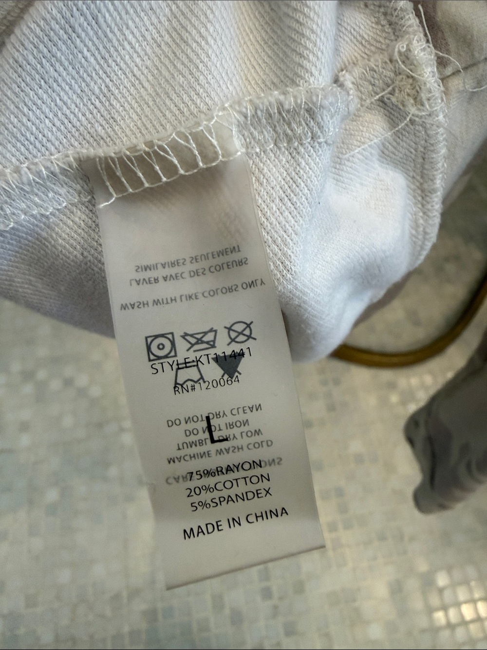 Mono B Beige & Gray Camo Crewneck Top - Picture 6 of 6
